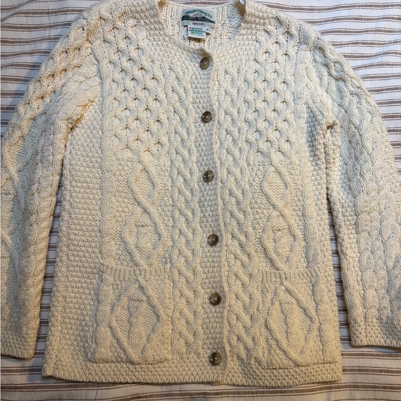 Aran Crafts Sweaters - Aran Crafts Cream Cable Knit Cardigan